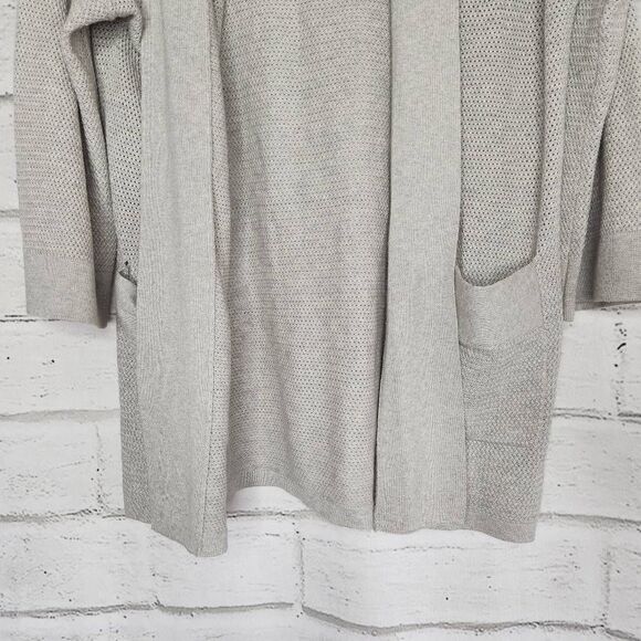 Wilfred Aritzia Silk Cashmere Blend Open Front Knitted Cardigan Gray Size Small - Picture 3 of 11
